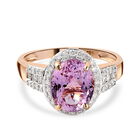 AAA Martha Rocha Kunzit und weißer Diamant-Ring, I2-I3 G-H, 585 Roségold  ca. 3,95 ct image number 0
