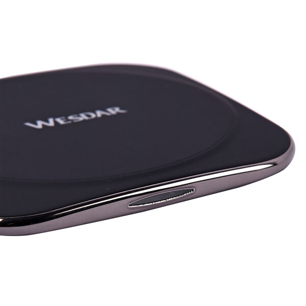 WESDAR superschlankes kabelloses Schnellladegerät, Größe 10x10x1 cm, Schwarz image number 3