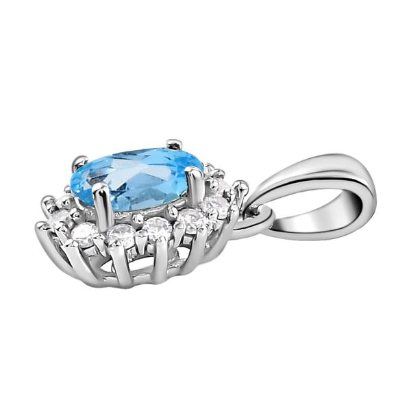 Schweizer Blautopas-Ring, Anh&auml;nger und Ohrringe, 925 Silber platiniert ca. 2,90 ct image number 7