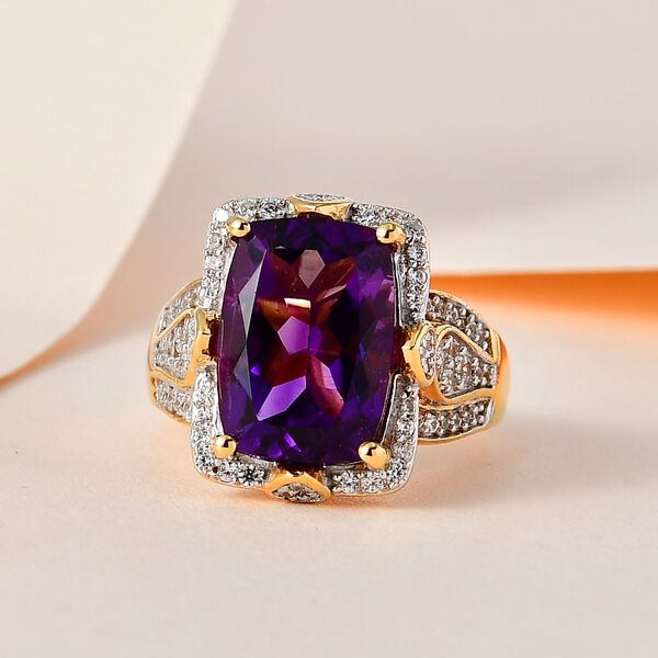 AA afrikanischer Rubin und Zirkon-Ring - 6,39 ct. image number 2