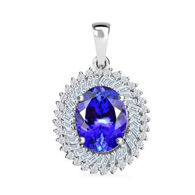 RHAPSODY AAAA Tansanit und VS Diamant Anhänger in 950 Platin - 4,56 ct.