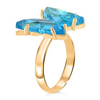 Flexibler wei&szlig;er Zirkonia und blauer Kristall-Ring (16,50-19,50)