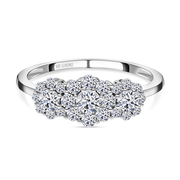 LUXORO IGI zertifizierter SI-GH Labor Diamant Ring in 585 Wei&szlig;gold- 1 ct.