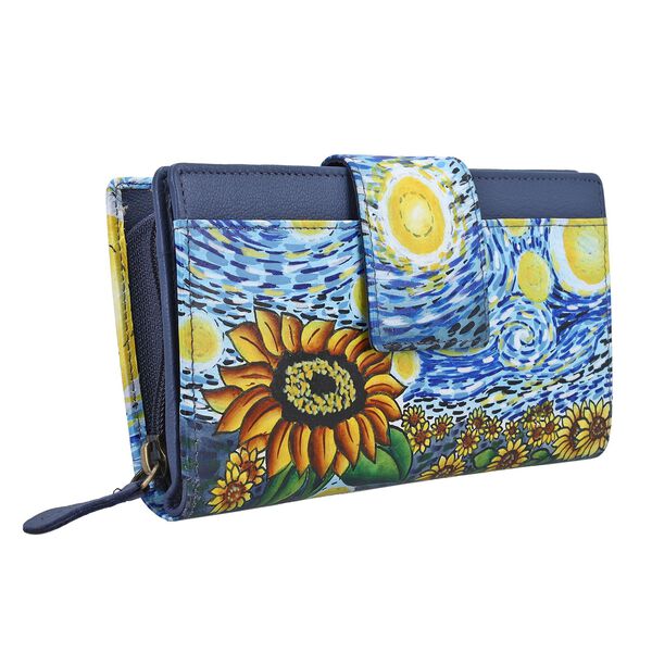 SUKRITI -RFID Echtleder Portemonnaie, dunkelblau image number 3