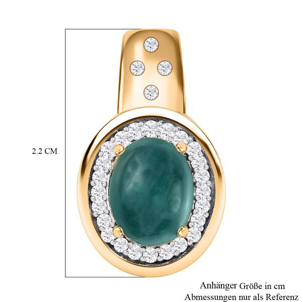 AA Grandidierit, Weißer Zirkon Anhänger 925 Silber Gelbgold Vermeil ca. 2,57 ct. image number 6