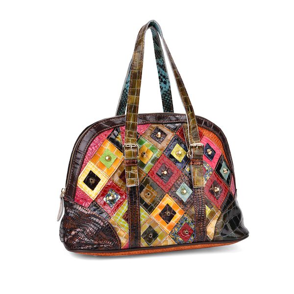 Chaos by Elsie Blumenmuster Echtleder Crossbody Tasche mit RFID-Schutz und Mini-Taschenlampe und LA MAREY Schal aus 100 % Maulbeerseide image number 8