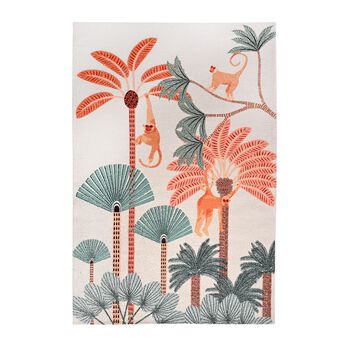 Digitaldruck-Teppich aus Baumwolle und Polyester mit Anti-Rutsch-Beschichtung, 120x180cm, Bl&uuml;ten