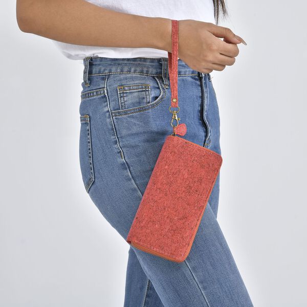 Kork-Brieftasche mit RFID Schutz, Gr&ouml;&szlig;e 19x4x10 cm, Korall image number 3