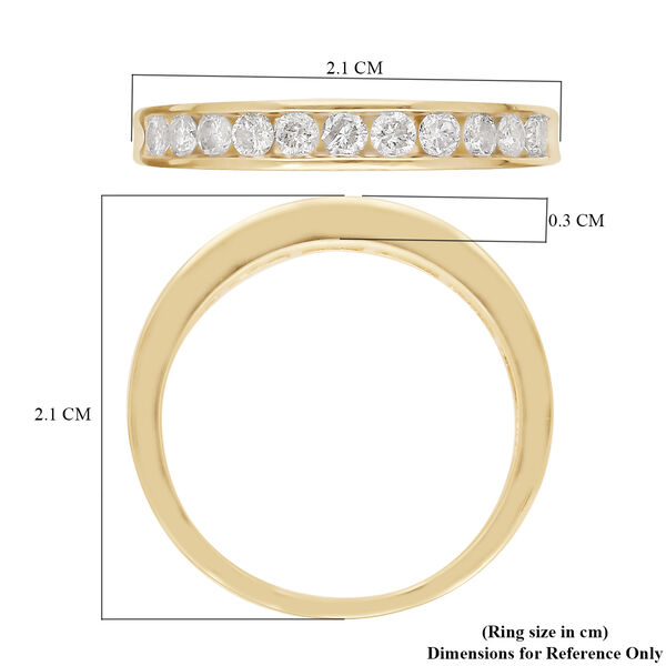 Diamant Half Eternity-Ring, SGL zertifiziert I2-I3 G-H, 375 Gelbgold  ca. 0,50 ct image number 7