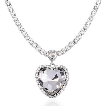 J Francis gefertigt mit SWAROVSKI- Wei&szlig;e Glas und Kristall Halskette, 50cm