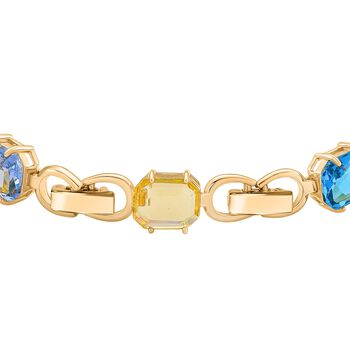 Mehrfarbiger Kristall Armband ca. 19 cm Nickelfreies Messing