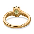 Natürlicher grüner Apatit, weißer Zirkon Ring, 925 Silber vergoldet (Größe 16.00) ca. 1.03 ct image number 5