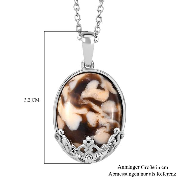 Erdnuss Holz Jaspis Anhänger mit Kette, ca. 20.00 ct image number 7