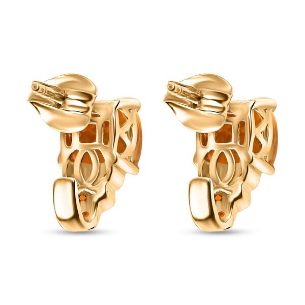 Djoy AA Serra Gaucha Citrin, Feueropal Ohrringe 925 Silber 750 Gelbgold Vermeil ca. 3.09 ct image number 5
