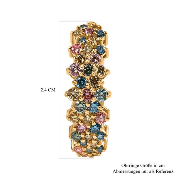 LUXURIANT DIAMOND - Lab Grown Rosa Diamant SI, Lab Grown Gelb Diamant Ohrringe 925 Silber 750 Gelbgold Vermeil ca. 1,99 ct. image number 4