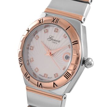 Wei&szlig;er Kristall Uhren 19 cm Reiner Edelstahl