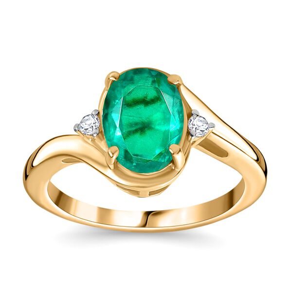 Smaragd Triplett Quarz und Zirkon Ring - 2,30 ct. image number 4