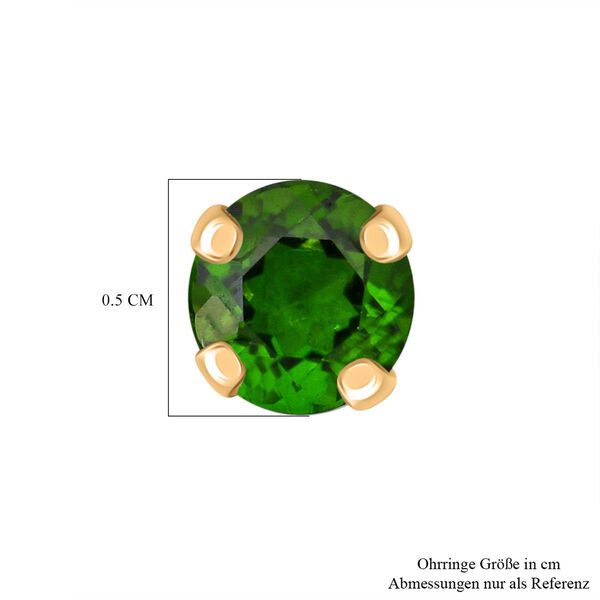 AAA nat&uuml;rliche Chromdiopsid Ohrringe in 375 Gold - 1 ct. image number 4