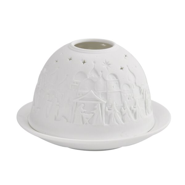 Porzellan-Teelichthalter mit LED, Bethlehem Motiv image number 4