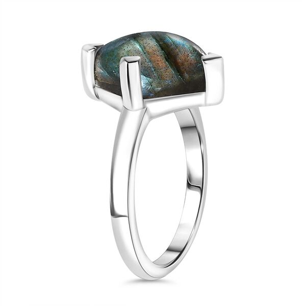 Labradorit Ring, Nickelfreies Messing (Größe 17.00) ca. 4.77 ct image number 5