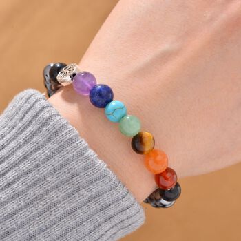 Mehrfarbig Edelsteine, Terahertz Armband Flexibles Schwarz oxidiert ca. 80,00 ct.