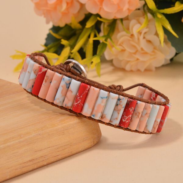 Imperial Jaspis Armband ca. 19 cm Schwarz oxidiert ca. 70.00 ct image number 2