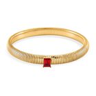 Rotes Kristall Armband, Reiner Edelstahl, goldfarben
