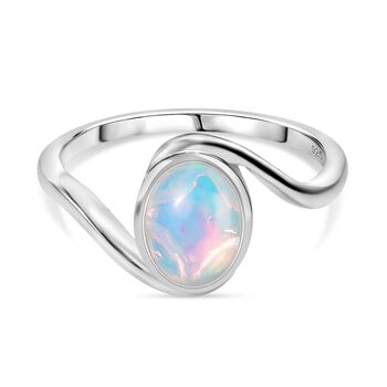AA Nat&uuml;rlicher, &auml;thiopischer Welo Opal Ring 925 Silber rhodiniert (Gr&ouml;&szlig;e 17.00) ca. 0,82 ct