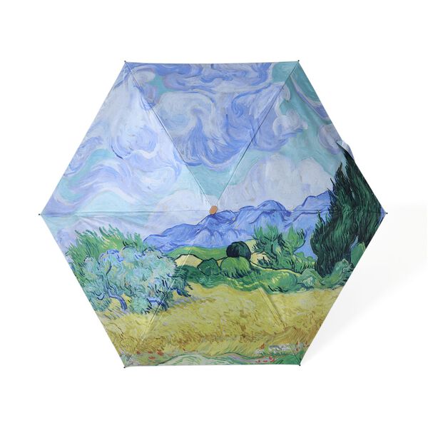 UV-Schutz Regenschirm, 91x50cm, inklusive Aufbewahrungstasche, Blau Countryside Muster image number 3