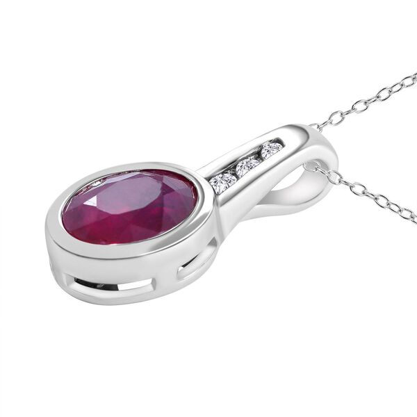 2er-Set - afrikanischer Rubin und Zirkon-Anh&auml;nger mit Kette - 1,41 ct. image number 2