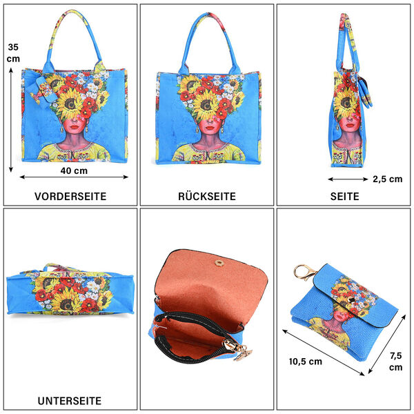 2er Set Shopper und Geldbörse - Frida Kahlo image number 5