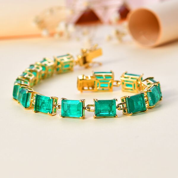 Smaragd Triplett Quarz Armband, 19 cm - 37,78 ct. image number 2