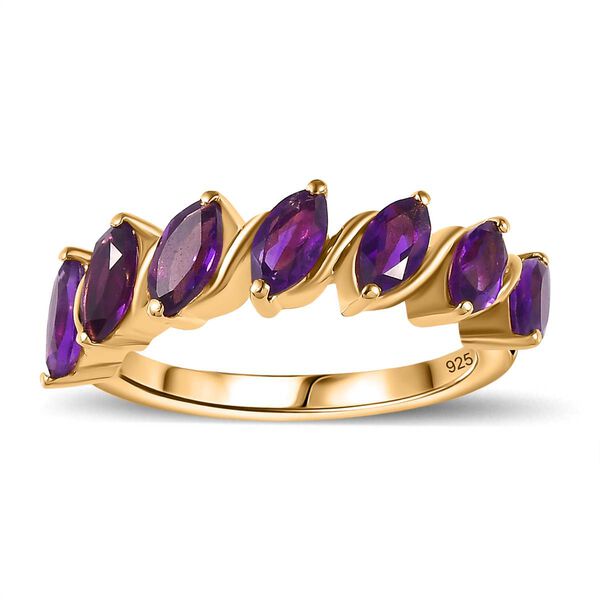 Afrikanischer Amethyst Ring 925 Silber Gelbgold Vermeil (Größe 21.00) ca. 1,55 ct image number 4