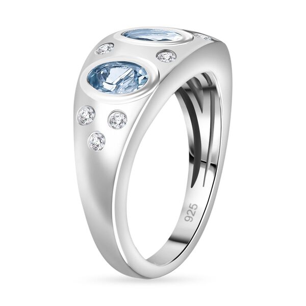 Espirito Santo AA Aquamarin und Zirkon Ring, ca. 1.39 ct. image number 5