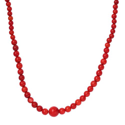 Koralle Halskette ca. 50 cm Edelstahl rhodiniert ca. 88,20 ct. image number 0