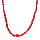 Koralle Halskette ca. 50 cm Edelstahl rhodiniert ca. 88,20 ct.