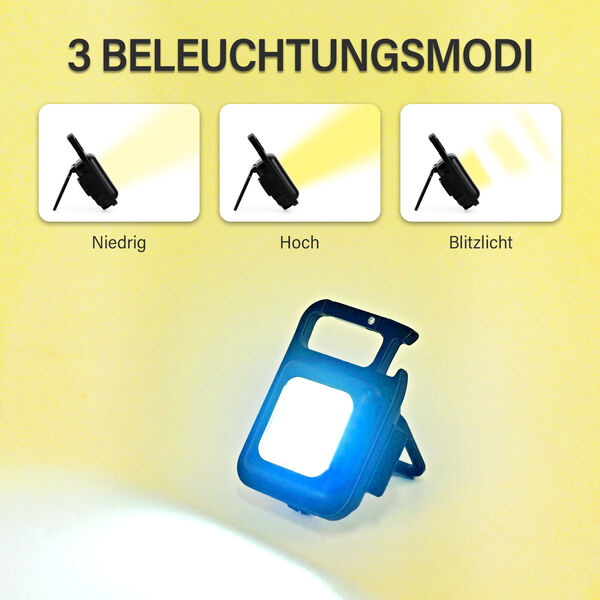 Wiederaufladbare Schlüsselanhänger-Taschenlampe mit Karabiner image number 10