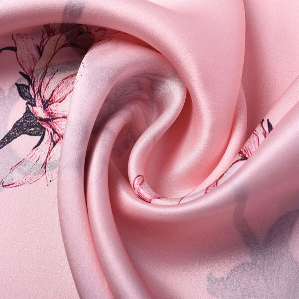 LA MAREY: Bedruckter Schal aus 100 %  Maulbeerseide, Schn&ouml;rkelmuster, inkl. Geschenkbox, Rosa-Gold image number 6