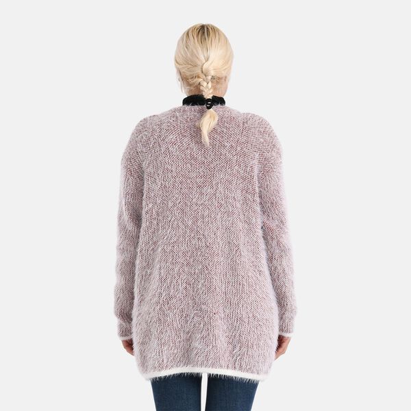 Kuschelweicher, langer &Uuml;bergangs-Cardigan mit 2 Taschen, gestrickt, Braun image number 2