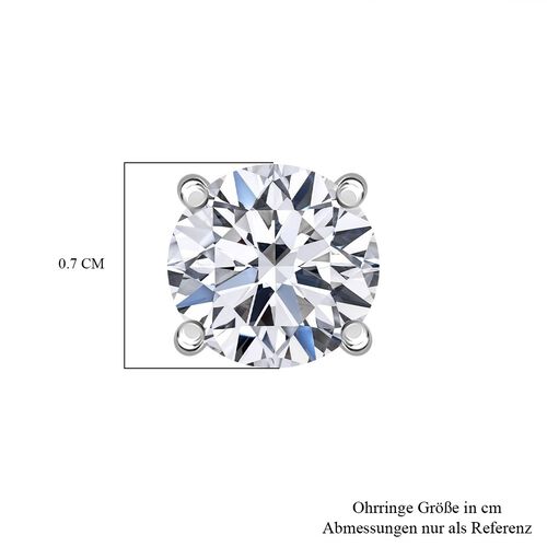 LUXURIANT DIAMOND- SGL zertifizierte VS-GH Labor Diamant Ohrstecker, 925 Silber rhodiniert - 2 ct. image number 4