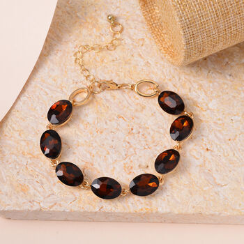 Brauner Kristall Armband ca. 19 cm  Std Gelb