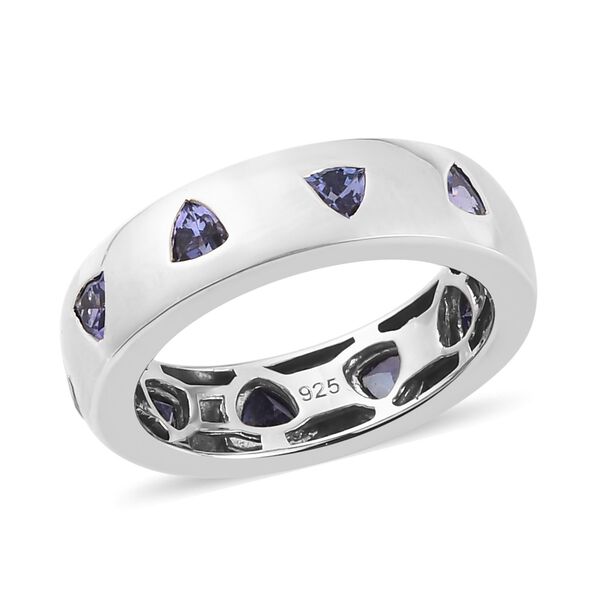 AA Tansanit Ring 925 Silber Platin-Überzug image number 4