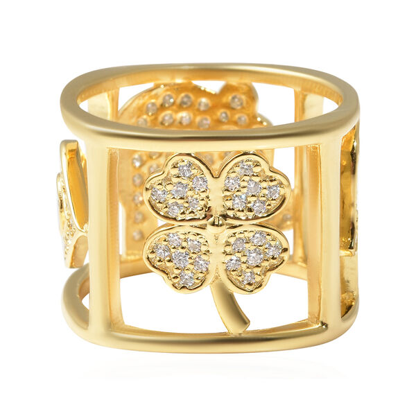 Weißer Zirkon Ring, 925 Silber vergoldet  ca. 1,60 ct image number 4