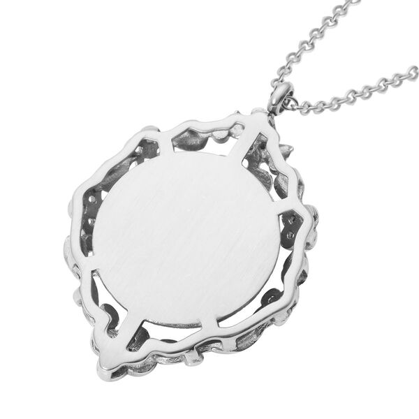 Wei&szlig;er Kristall und mehrfarbiger Anh&auml;nger im Murano-Stil mit 60cm Kette image number 5