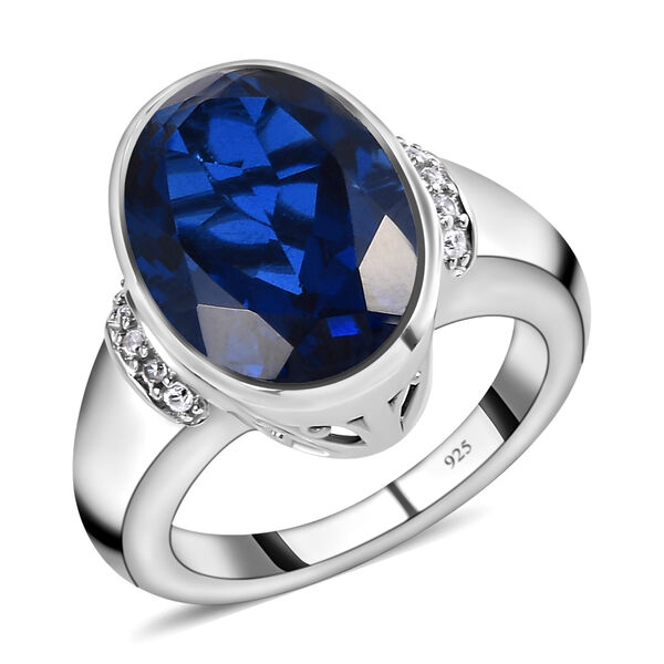 Ceylonfarbener Quarz und Zirkon-Ring, 925 Silber platiniert - 6,57 ct.&nbsp; image number 4