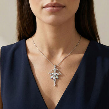 Mystischer Wei&szlig;er Kristall, Wei&szlig;er Kristall Anh&auml;nger mit Kette ca. 63.5 cm + 5 cm Extender