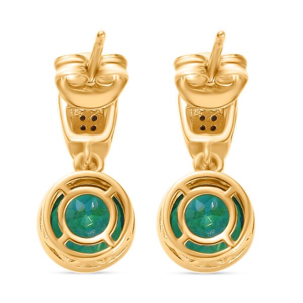 Pfau Quarz Triplette, Wei&szlig;er Zirkon Ohrringe 925 Silber 750 Gelbgold Vermeil ca. 2,89 ct. image number 6