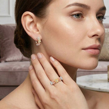 LUXURIANT DIAMOND- dreifarbige SI-GH Labor Diamant Ohrringe und Ring