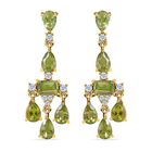 Natürlicher Peridot Ohrringe, 925 Silber vergoldet, ca. 6.20 ct
