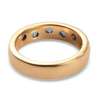 Blauer Saphir Band Ring 925 Silber 585 Vergoldet image number 5